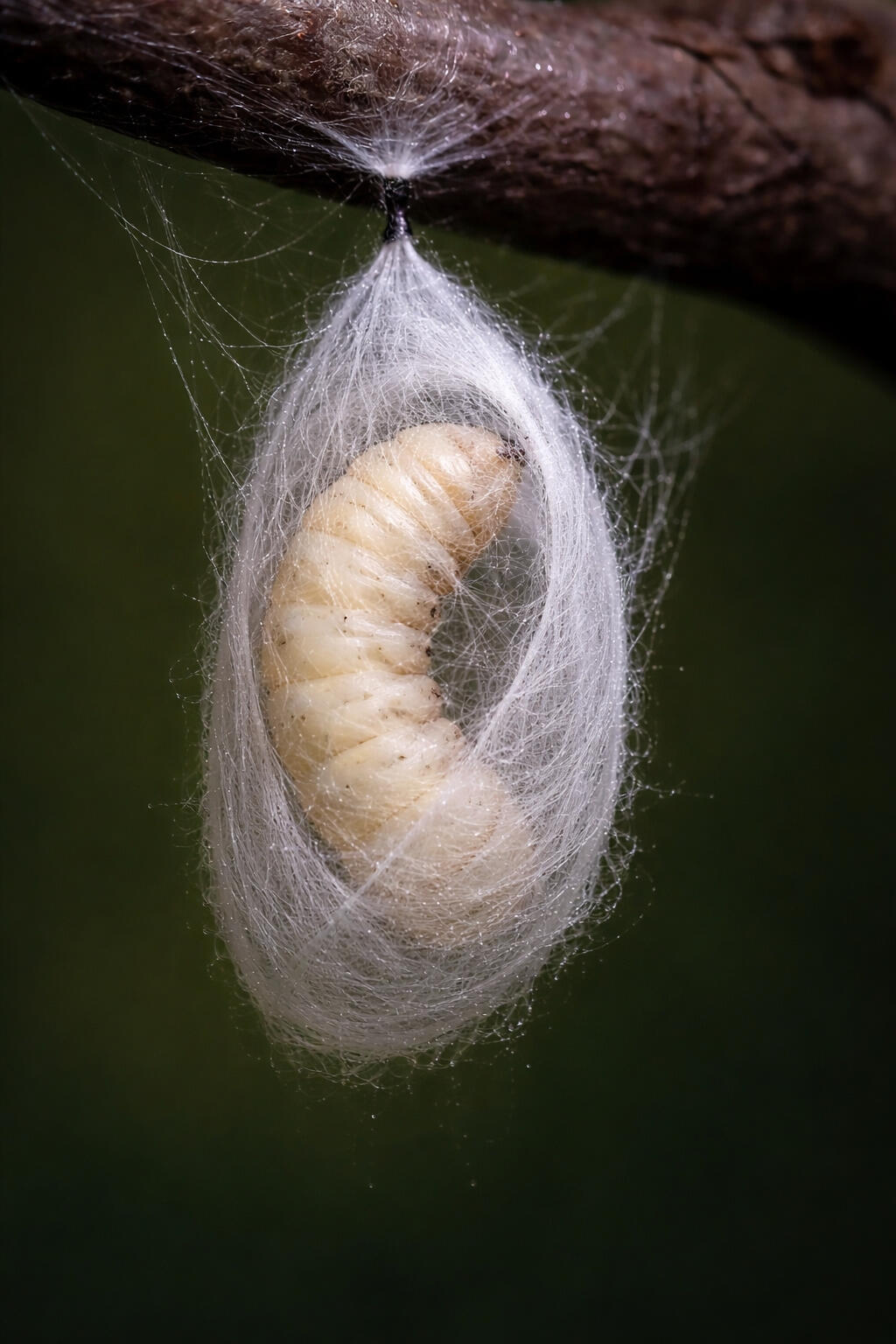 Silkworm in its cocoon